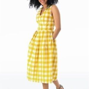 Yellow Gingham Sleeveless Dress